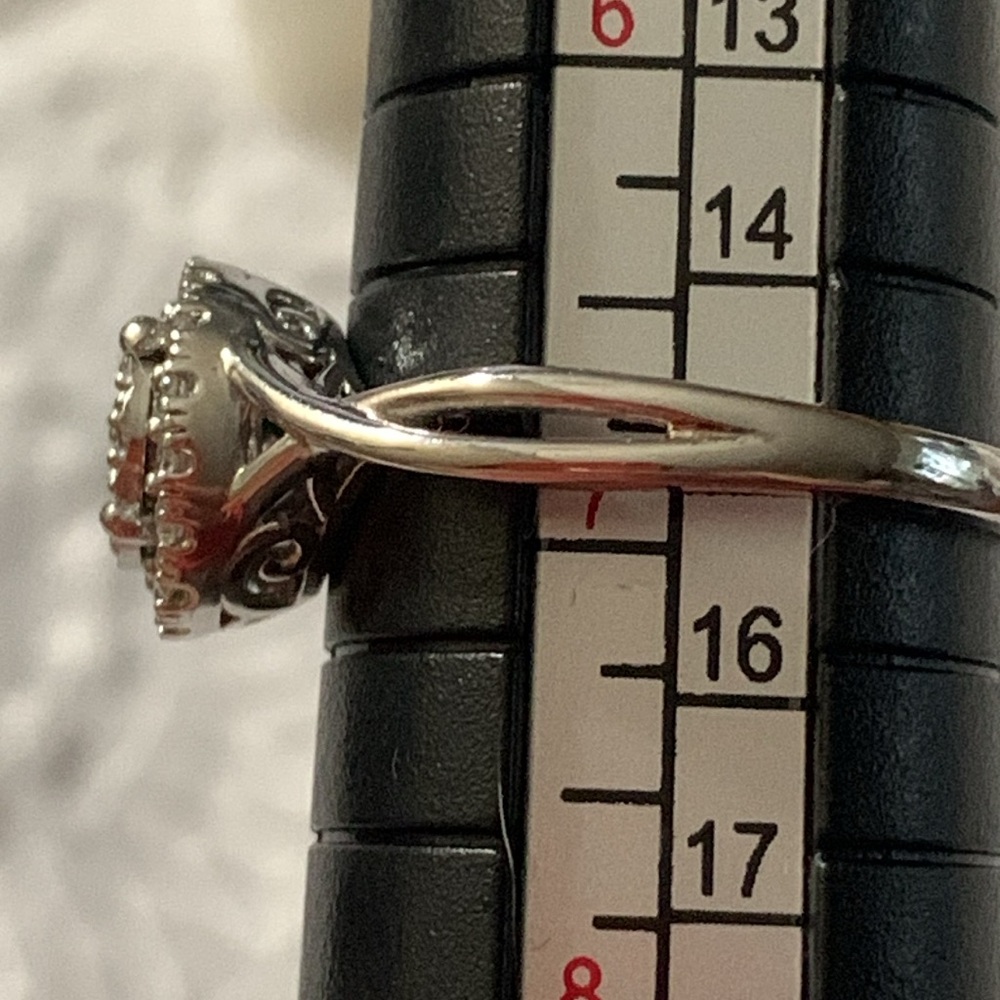 Round Brilliant 1/4 ct Lab Created Diamond Ring Sterling Silver Size 7 - Picture 10 of 12